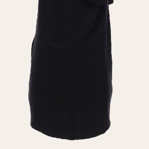 Madewell One Shoulder Ruffled LBD 100% Silk Black Mini Dress Size 00 - Picture 5 of 9